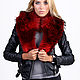 Raccoon fur collar in red. Collars. Forestfox. Family Fur Atelier. Online shopping on My Livemaster.  Фото №2