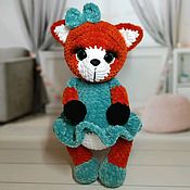 Вязаная крючком мягкая игрушка вислоухая кошечка ручная работа