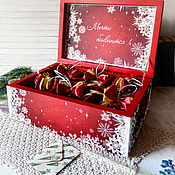 Для дома и интерьера handmade. Livemaster - original item A set of Christmas balls in a box with a picture of the customer. Handmade.