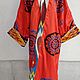 Uzbek robe made of suzane and ikat. Boho coat, caftan. S049, Robes, Odintsovo,  Фото №1