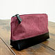 Cosmetic bag leather and canvas Burgundy. Beauticians. G.L.A.D.. Online shopping on My Livemaster.  Фото №2