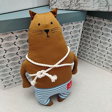 Куклы и игрушки ручной работы. Ярмарка Мастеров - ручная работа Интерьерная игрушка Кот старпом Полоскин 40см. Handmade.