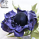 Brooch from skin Anemone violet. Brooches. medwedkoLeather. My Livemaster. Фото №5