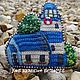 Brooch knitted lighthouse. The caretaker's house brooch embroidered house lighthouse, Brooches, Moscow,  Фото №1