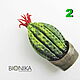 Cactus author's brooch made of polymer clay, brooch with cactus. Brooches. Bionika - Polymer Clay Jewelry (Bionika). My Livemaster. Фото №5