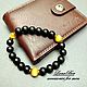 Заказать Браслет из бусин шунгита кошачьего глаза гематита Фортуна. accessories for men. Ярмарка Мастеров. . Браслет из бусин Фото №3