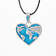 World map, pendant in silver with enamel
