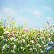 Картины и панно handmade. Livemaster - original item Painting Daisies Wildflowers oil painting. Handmade.