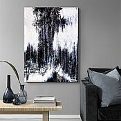 Картины и панно handmade. Livemaster - original item Large abstract black and white painting to order. Handmade.