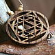 Подвес Дурга Янтра из дерева, зебрано, 5,5 см. Оберег. Yantra Wood. Ярмарка Мастеров.  Фото №4