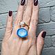 Кольцо с жемчугом и кварцем, синее кольцо, подарок кольцо. Кольца. Irina Moro (Ирина Моро украшения). Ярмарка Мастеров.  Фото №6