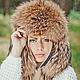 Raccoon fur hat with earflaps, Hat with ear flaps, Moscow,  Фото №1