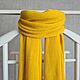 Жёлтый шарф из 100% мериноса, тёплый палантин, Шарфы, Краснодар,  Фото №1