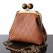 Сумки и аксессуары handmade. Livemaster - original item Bag with clasp: Small leather handbag quilted. Handmade.