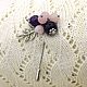 Brooch-needle with amethyst and quartz, natural stones. Stick pin. Beaded jewelry. My Livemaster. Фото №6