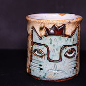 Посуда handmade. Livemaster - original item Mug. The King Cat. Luxuriously.. Handmade.