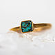 Thin gold ring with natural green turquoise. Rings. Zhanat Kim jewelry. Online shopping on My Livemaster.  Фото №2