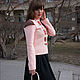 Pink jacket with zipper Peonies, warm jacket with fleece. Sweater Jackets. Lara (EnigmaStyle). My Livemaster. Фото №4