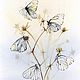 Painting watercolor 'Weightless butterflies and dried flowers', Pictures, Kansk,  Фото №1