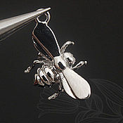 Материалы для творчества handmade. Livemaster - original item Pendant for jewelry Bee art.2-32 rhodium coating. Handmade.