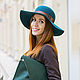Wide-brimmed hat Classic. color emerald. Hats1. Exclusive HATS. LANA ANISIMOVA.. My Livemaster. Фото №4