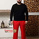 Men's red linen trousers. Mens pants. Slavyanskie uzory. Online shopping on My Livemaster.  Фото №2