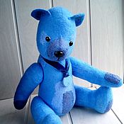 Куклы и игрушки handmade. Livemaster - original item Teddy bears: Blue Winnie, felted bear on hinges 48 cm. Handmade.