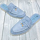 Clogs made of natural suede, in blue color!. Crogs. SHOES&BAGS. My Livemaster. Фото №5