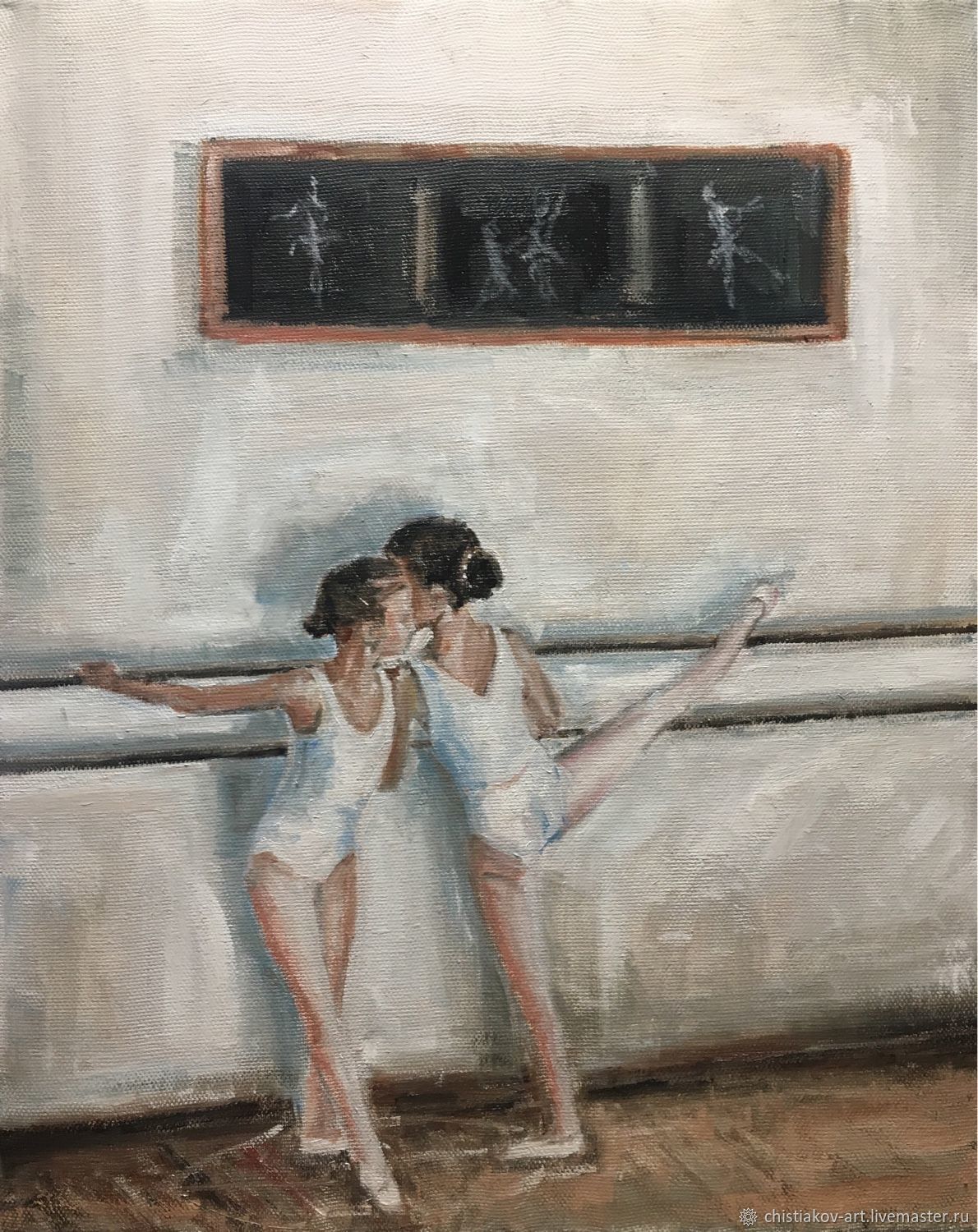 The painting 'little Secrets dance class' oil on canvas 50-40 cm, Pictures, St. Petersburg,  Фото №1
