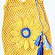 Order Knitted bag-string bag Chamomile yellow cotton. Lace knitting workshop. Lidiya.. Livemaster. . String bag Фото №3