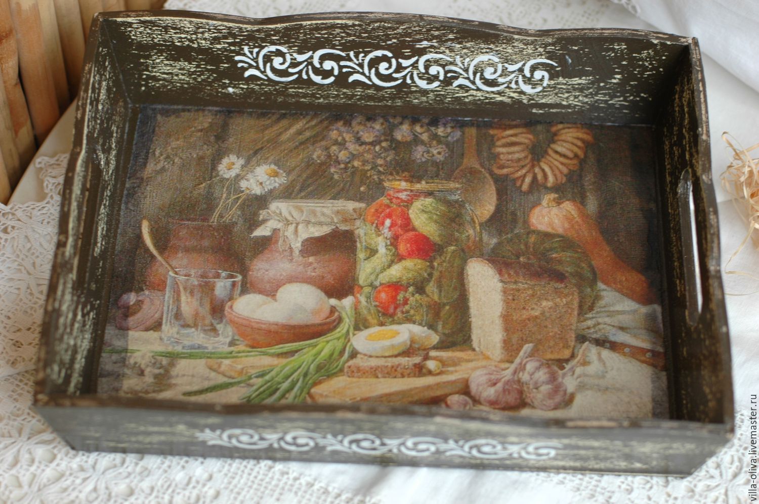 Tray In the style of old masters and brown, Trays, Moscow,  Фото №1