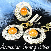 Украшения handmade. Livemaster - original item Alpinia jewelry set with carnelian made of 925 sterling silver HM0010. Handmade.