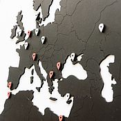 Дизайн и реклама ручной работы. Ярмарка Мастеров - ручная работа Mapa del mundo decoración de la pared de madera negro 180x108 cm. Handmade.