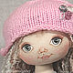 Order Little doll Tanya. Interior doll with grey eyes in gray and pink dress. CountryKids - doll with a soul. Livemaster. . Dolls Фото №3