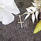 Delicate cross made of 585 white gold with natural diamonds, Cross, Ekaterinburg,  Фото №1