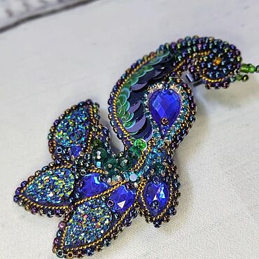 Украшения ручной работы. Ярмарка Мастеров - ручная работа Брошь Павлин. Handmade.