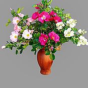 Букет садовых цветов из полимерной глины. Украшения: для интерьера