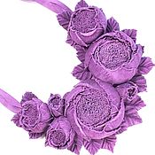 Украшения handmade. Livemaster - original item Rose dance Purple Necklace handmade from genuine leather. Handmade.
