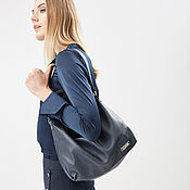 Сумки и аксессуары handmade. Livemaster - original item Blue soft shoulder strap Bag with inner pocket. Handmade.