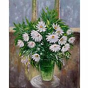 Картины и панно handmade. Livemaster - original item A picture of daisies in a vase, a picture of flowers. Handmade.