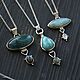 Подвеска из серебра с ларимаром и лабрадором на цепочке. Колье. Rhejajewellry. Ярмарка Мастеров.  Фото №4