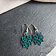 Small earrings, lace emerald green earrings. Earrings. moonlace. My Livemaster. Фото №4