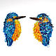 Kingfisher bird, author's hand embroidery, Brooches, Tver,  Фото №1