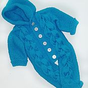 Работы для детей, handmade. Livemaster - original item Baby knitted Romper with braids. Handmade.