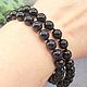 Black beads for women made of natural stone morion. Bead bracelet. naturalkavni. My Livemaster. Фото №4