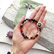 Bracelet made of agate, garnet and cherry quartz