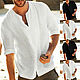 Мужская свободная рубаха из льна с длинным рукавом. Рубашки мужские. Alavi_Nature_Lux. Ярмарка Мастеров.  Фото №6