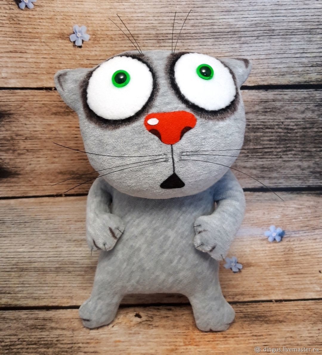 Soft toy grey plush cat scared for cat lovers, Stuffed Toys, Moscow,  Фото №1