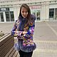 Куртка из павловопосадского платка Праздник Огня с песцом. Куртки. Ульяна Смирнова. Интернет-магазин Ярмарка Мастеров.  Фото №2