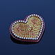 Brooch heart in the technique of gold embroidery, Brooches, Moscow,  Фото №1